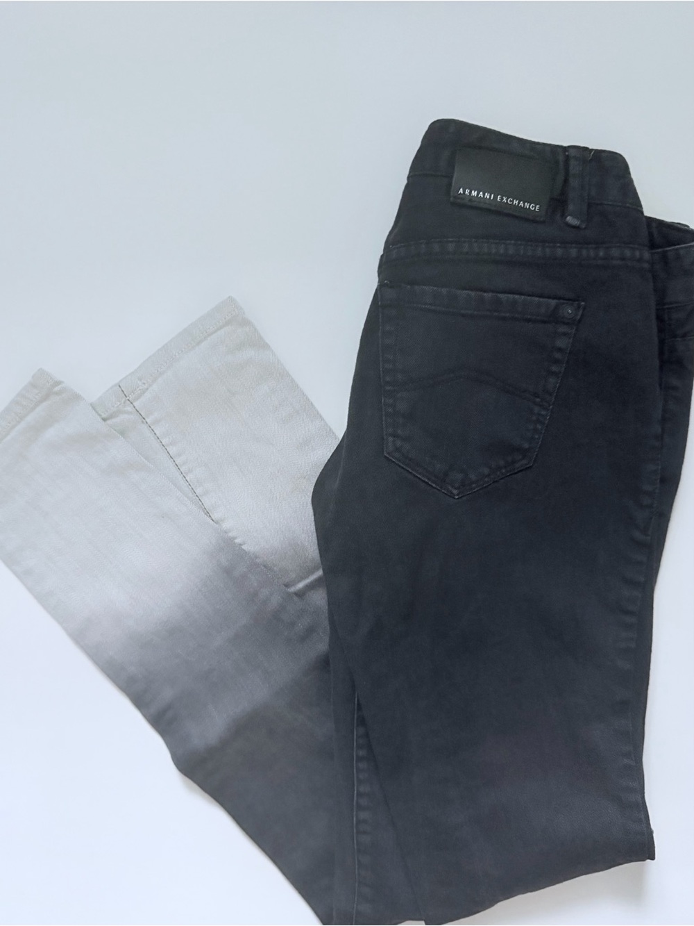Armani Exchange Woman’s Skinny Jeans // Black to Gray Fade